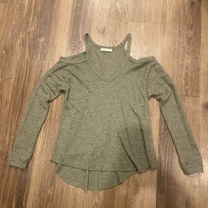 Long sleeve washed green top
